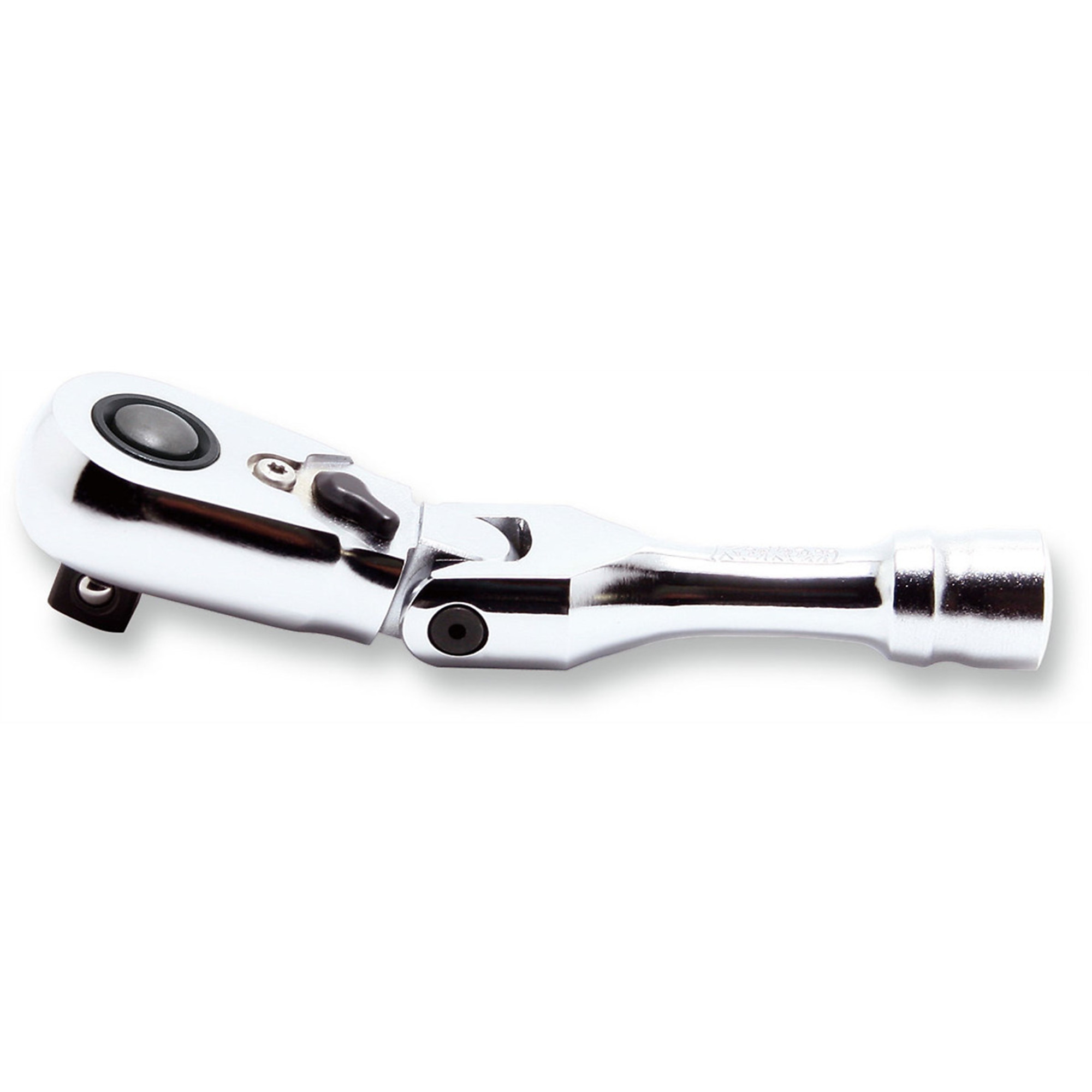 Ko-ken USA 3/8in. Sq. Dr. Ratchet Handle — 100mm Length, 72 Teeth, Flexible Head, Quick Release, Model# KKN3726ZSB